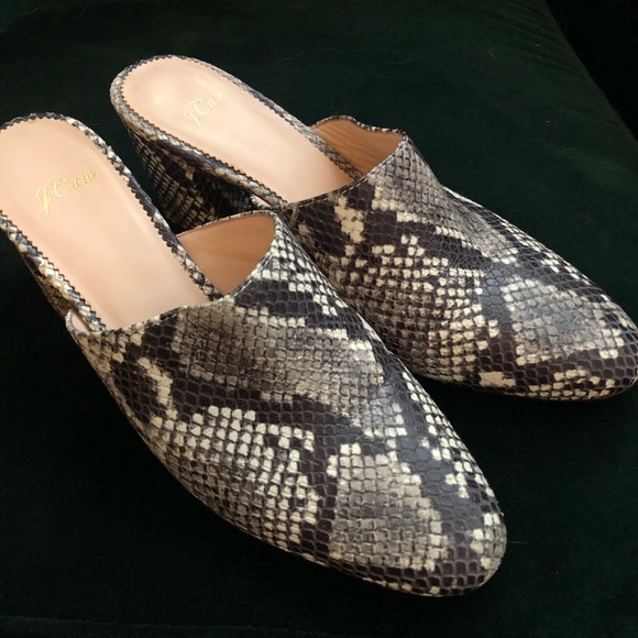 J Crew High block-heel mules in faux snakeskin - Picture 8 of 8